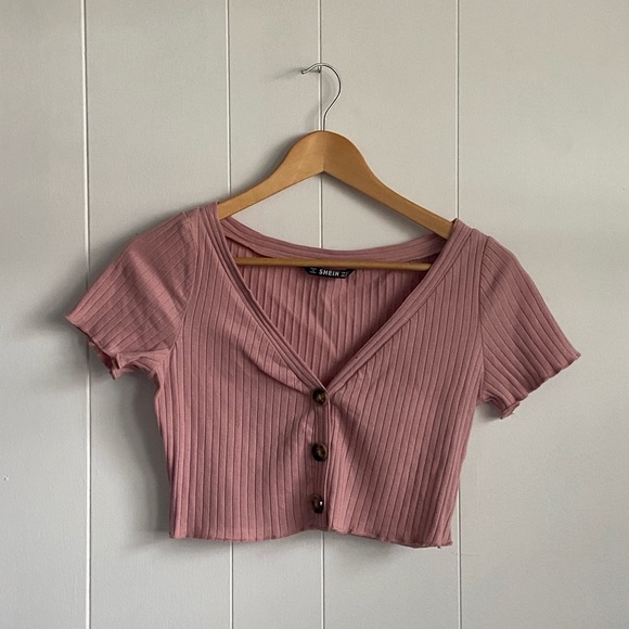 Never worn dusty pink crop top, perfect condition - Picture 1 of 3